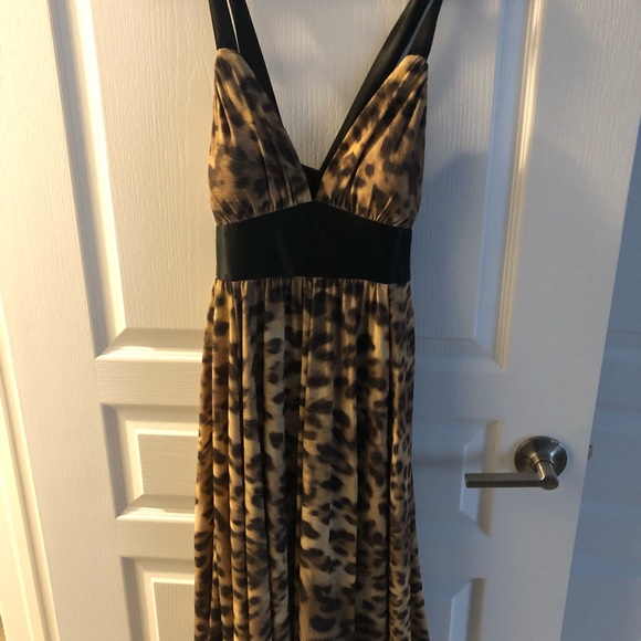 CACHÉ | Sexy Leopard Print Dress Cut Out Back Handkerchief Hem - Picture 10 of 13